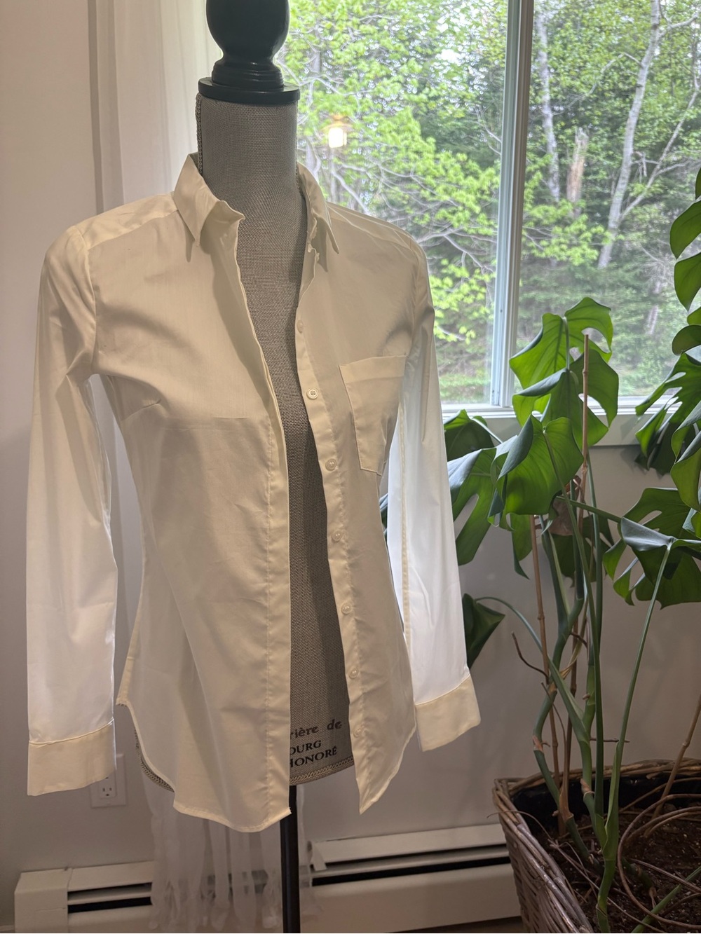 H&M Woman’s White Long-Sleeve Button-Up Shirt